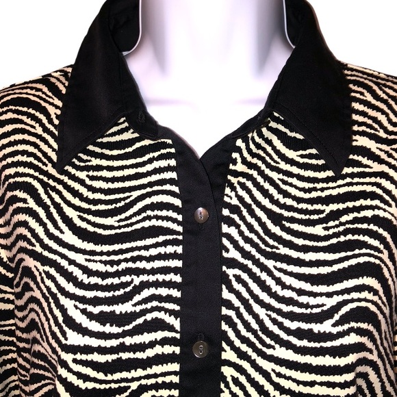 J. McLaughlin Betty Shirt Zebra Print Excellent - Picture 2 of 9
